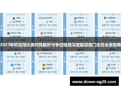 2023年欧冠淘汰赛对阵解析与争冠格局深度解读豪门走势全景前瞻